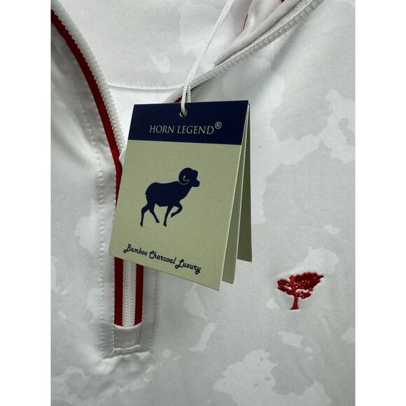 NWT Horn Legend Performance Quarter Zip Snow Camo XL Pull Over Shirt Golf Active - Picture 4 of 8